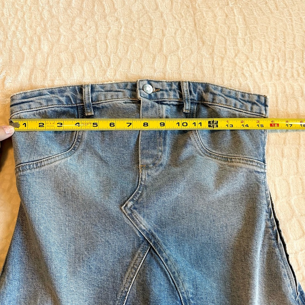 Zara Light Blue Strapless Denim Mini Dress - Picture 11 of 11